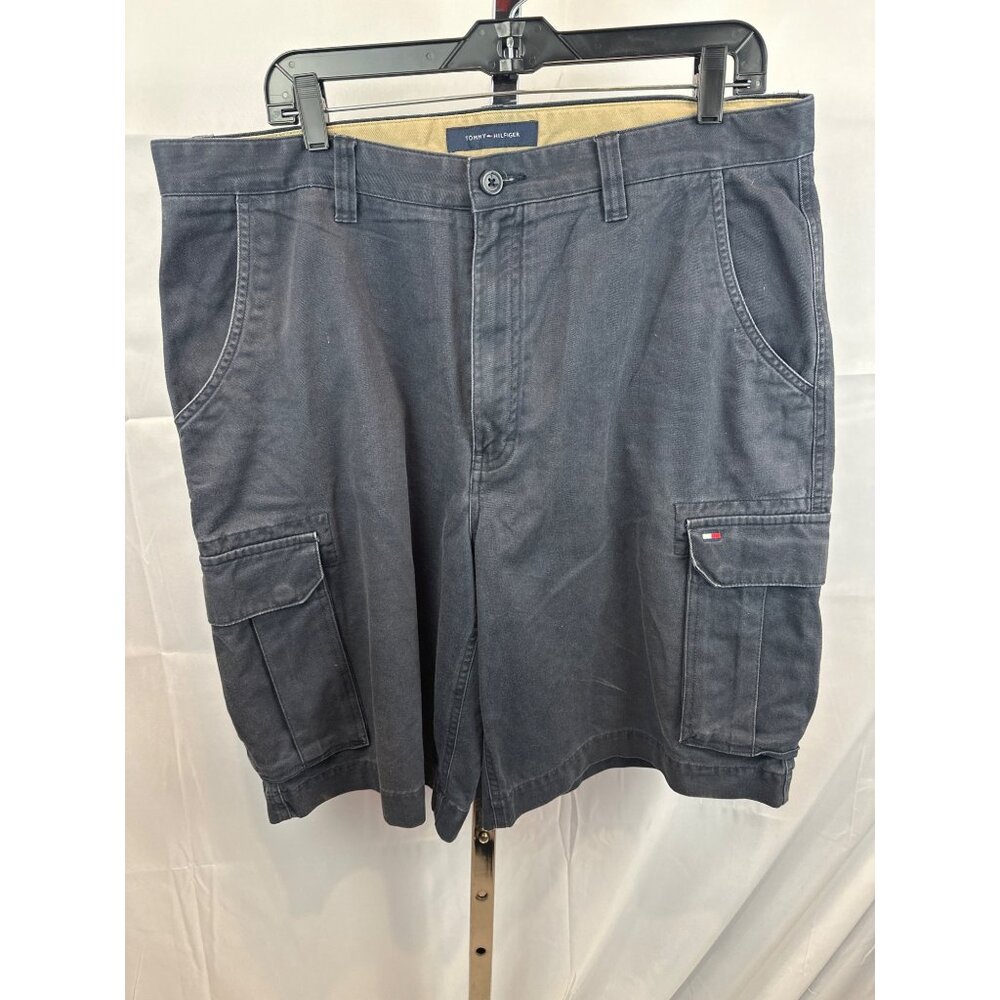 TOMMY HILFIGER Mens Cargo Shorts Size 36 Navy Blue Cotton Classic Fit Casual Sum